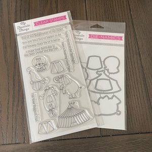 MY FAVORITE THINGS "The Greatest Show" Circus 4"x8" stamp set & coordinating die